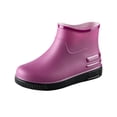 thumbnail image 2 of pwidon Waterproof Rain Boots for Women Slip On Short Ankle Slip Resistant Flat Sole Lightweight Casual Low Height Rubber Wet Weather Footwear Purple 38, 2 of 4