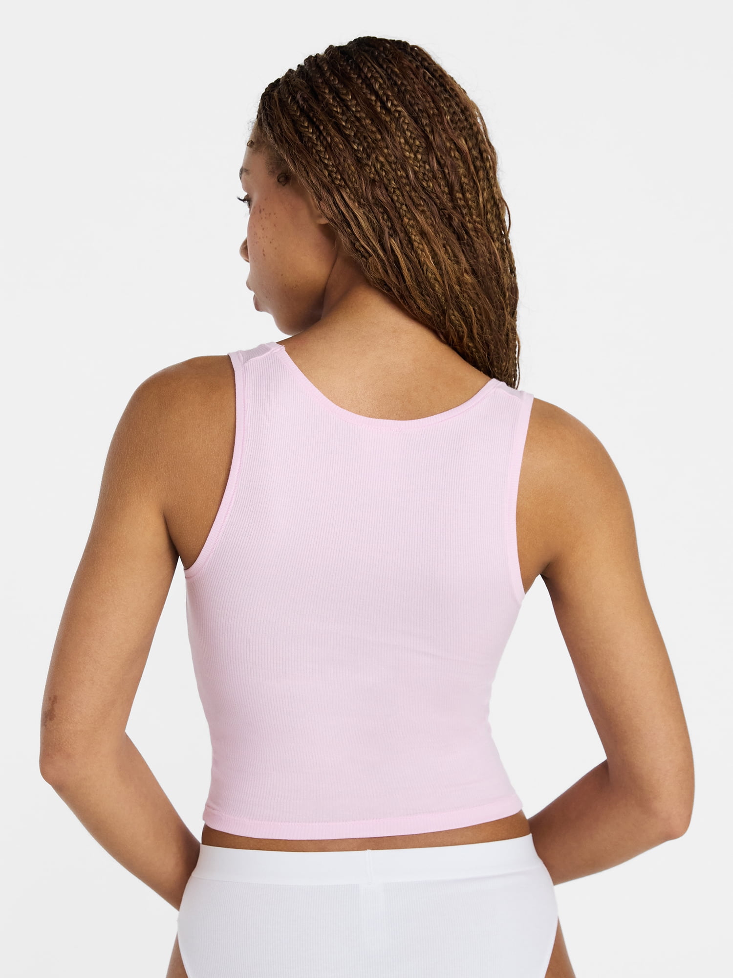 No Boundaries Cotton Stretch Ribbed Cropped Tank Top, Women’s, Sizes XS-XXXL