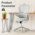 thumbnail image 3 of HomeZeer Computer Desk Chairs with Wheels, Middle Back Mesh Office Chair with Adjustable Arms and Lumbar support, Ergonomic Mesh Office Chair with 300 lbs, White, 3 of 11