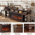 thumbnail image 4 of Joaxswe 70-Inch TV Stand with 36.5" Electric Fireplace, Entertainment Center For TVs Up To 80", Storage Cabinet with Glass Door for Living Room, Bedroom, Walnut, 4 of 9
