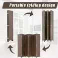 thumbnail image 5 of FDW 6 Panel Simple Pastoral Style Foldable Porch Living Room Office Room Divider,Brown, 5 of 7