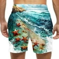 thumbnail image 4 of Qulqfy Swimming Trunks for Men 7 Inch Inseam Big & Tall Hawaiian Print Quick Dry Board Shorts Drawstring Surf with Pockets Stretch Beach Shorts Mens Swimsuit L, 4 of 6