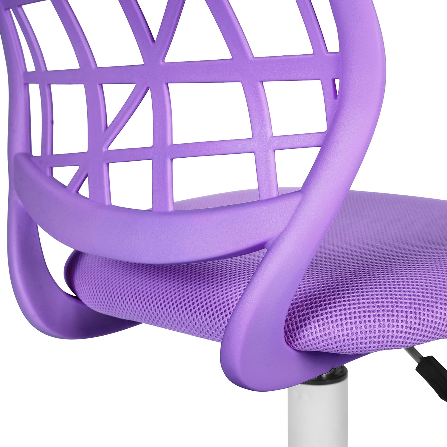 Homy Casa Teen Desk Chair, Adjustable Swivel Study Chair with Wheels, Ergonomic Backrest, Purple