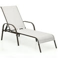 thumbnail image 5 of Patiojoy 2 PCS Outdoor Chaise Lounge Chair Adjustable Reclining Bed with Backrest& Armrest Gray, 5 of 10