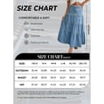 thumbnail image 4 of EMMIOL Women's High Waisted Tiered Denim Maxi Skirt Vintage A-Line Swing Jean Skirt with Pockets Casual Boho Style, 4 of 10
