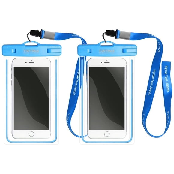 Tritina Waterproof Phone Pouch Universal fit Size Up to 6" Any Traveler Outdoor Adventurer Pack of 2