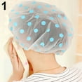 thumbnail image 2 of Limei 5 Pieces Waterproof EVA Plastic Shower Cap,Elastic Reusable Bathing Hair Cap,Beauty Salon Spa Shower Caps Lace Elastic Band Flower Printed Hat Environmental Protection Hair Bath Caps, 2 of 6