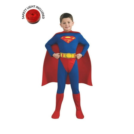 Superman Costume Kit With Safety Light - Kids M