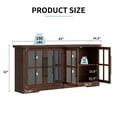 thumbnail image 3 of VANACC 63" Farmhouse TV Stand with 4 Glass Door & Strong Storage, Espresso, 3 of 8
