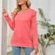 thumbnail image 5 of Sudadera Para Mujer Otoño Sudaderas Casual Sólido Manga Larga Volantes Sudadera Con Capucha Cuello en V Camiseta Blusa Odeerbi  ODB151099, 5 of 7