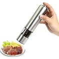 thumbnail image 1 of Stainless Steel Exterior, Electric Spice Mill, Easy Cleaning Design, Adjustable Coarseness, LED Light Indicator, Battery-Operated Electric Grinder, 1 of 7