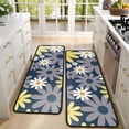 thumbnail image 4 of Kitchen Rugs Sets Of 2,Navy Daisy Flower Pattern Anti Fatigue Kitchen Mat Rugs Non Slip Washable,Decorative Kitchen Floor Mats for Kitchen,Sink,Laundry,17"x47"+17"x47", 4 of 5