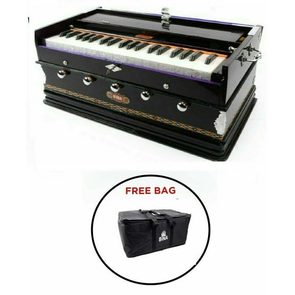 Naad BINA 3¼ Octave Double Reeds 5 Stopper Single Bellow 39 Keys Standard Harmonium 2023 Orange