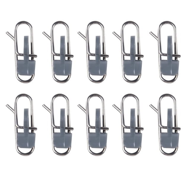 10 Pcs clip d'Appât en Acier Inoxydable pour Pêche en Mer clip de Libération d'Hameçon Gris