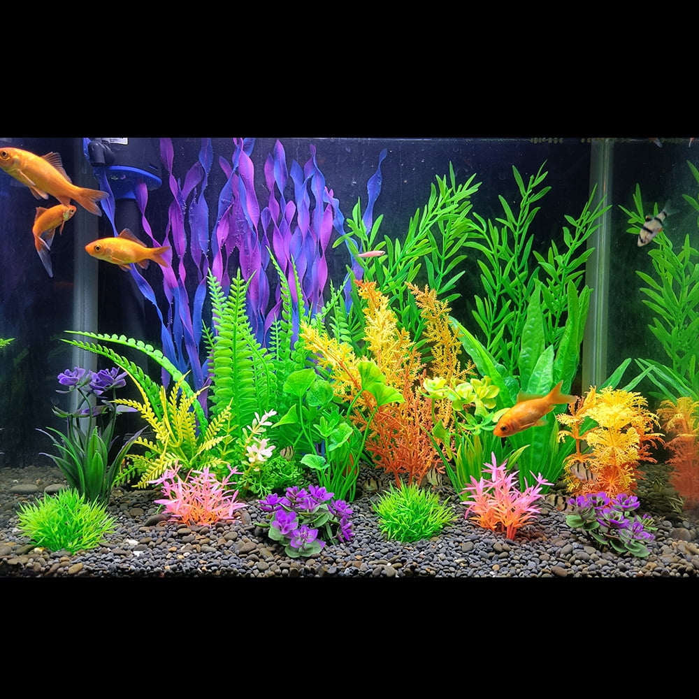 fish tank accessories wholesale Aquarium Decorations Set, Decor with Artificial Plants and Resin Ornaments, Betta Fish Tank for Small Tanks, Soft Safe Plastic Plants with Hideout Cave Dcor(Ornaments set #2) Daily Quantity Wholesale Durable Clear Aquarium Accessories