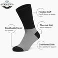 thumbnail image 4 of Diamond Star Premium Non-Binding Thermal Diabetic Socks for Men & Women– Loose Fit Cotton Crew for Warmth & Circulation (Black-6 Pairs, Socks Size 9-11, Fit Women's Shoe Size 5-10), 4 of 11