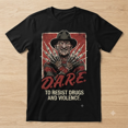 thumbnail image 2 of Vintage DARE Freddy Krueger Syringe Glove Horror Parody Graphic T-Shirt Retro Tee, 2 of 4