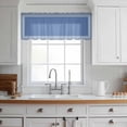 thumbnail image 3 of Dark Blue Greek Key Valance Curtains for Kitchen/Living Room/Bathroom/Bedroom Window,Rod Pocket Small Topper Half Short Window Curtains Sheer Scarf,Geometric Greece Ancient Farmhouse Geo 54"x18", 3 of 8