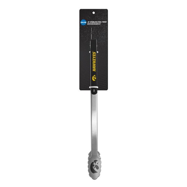 TSV Home KTUIA0201 Iowa Hawkeyes Kitchen Tongs, Black