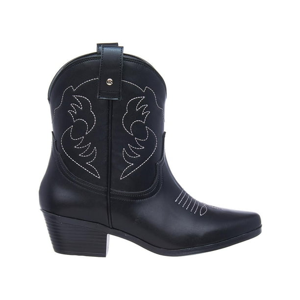 Botines Vaqueros Negros Mujer Moda Casual Tacón Bajo negro 24 Incógnita 108D1Q