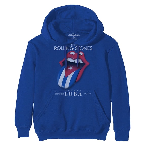 Men's Rolling Stones Havana Cuba Hooded Sweatshirt X-Small Blue
