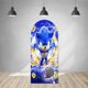 thumbnail image 4 of Fondo azul de Sonics con arco de doble cara para decoración de fiestas de cumpleaños de niños, fondo de fotografía con relámpagos, utilería de estudio de poliéster, 4 of 4