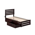 thumbnail image 2 of AFI Oxford Twin XL Wood Platform Bed with Headboard Footboard & 2 Storage Drawers Espresso, 2 of 7