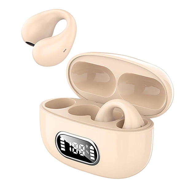 Auriculares Bluetooth, auriculares inalámbricos, tipo clip para la oreja, pantalla digital verdaderamente inalámbrica con clip doble para la oreja, estéreo bilateral 5.3, compartimento de carga, auric