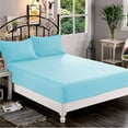 thumbnail image 1 of Mocassi 1500 Thread Count 1-Piece Fitted Sheet,Twin , Aqua, 1 of 3