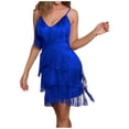 thumbnail image 5 of Viikei Summer Dresses for Women 2023 Plus Dresses for Women Plus Size Women Dress Clearance Sale Plus Dresses for Women 2023 Solid Tassels Sequins Thin Camis V- Neck Dress, 5 of 9