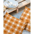 thumbnail image 2 of Pack of 2 Outdoor Pillow Covers, Thanksgiving Rustic Farmhouse Orange Lattice Waterproof Square Throw Pillowcase Cushion Decorative Pillow Covers for Couch Patio Tent, 16x16 in, 2 of 6