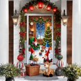 thumbnail image 4 of Funda de puerta navideña de 35x72 pulgadas - Cortina navideña para Santa Claus para decoración de puertas y paredes, tela de poliéster, fácil de instalar, 4 of 6