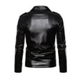 thumbnail image 4 of Men's PU Leather Jacket Causal Belted Faux Leather Motorcycle Jacket Zipper Biker Coat,Leather Jackets for Men Slim Fit Plus Size, 4 of 8