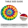 thumbnail image 6 of Colorful Tie Dye Mandala Pattern Round Fitted Tablecloth with Elastic Edge,Dining Table Cover Waterproof,Outdoor Round Tablecloth for Camping,Dining,Indoor and Outdoor, 6 of 7