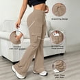 thumbnail image 2 of Ihhxva Women's Slim Fit Cargo Pants Elastic Waist Multi-Pockets Yoga Stretch Summer Casual S-2XL, 2 of 8