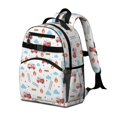 thumbnail image 2 of Fireman and Cloud White Pattern Backpack for School, Cute School Bag with Adjustable Shoulder Straps and Padded Back, 15.25"x11.5"x5.25", 2 of 5