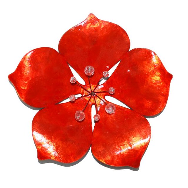 Eangee Home Design esh156 Wall Flower Metal Decor Red