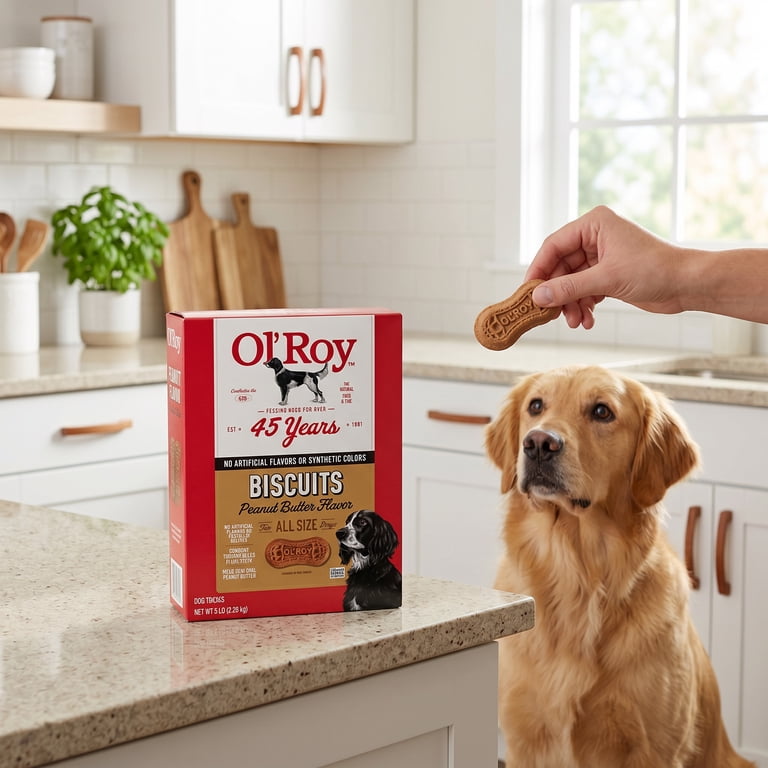 Ol' Roy Peanut Butter Flavor Biscuits, 5 lb Box photo 2
