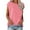 Pink, variant on Cap Sleeve Shirts for Women Plus Size Summer Basic Round Neck Tops Casual Solid Color Beach Vacation Tees