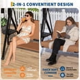 thumbnail image 4 of Kojooin Balançoire de Porche Extérieure à 2 Places avec Support, Balançoire de Patio avec Auvent Réglable, Coussins et Porte-Gobelets, 4 of 8