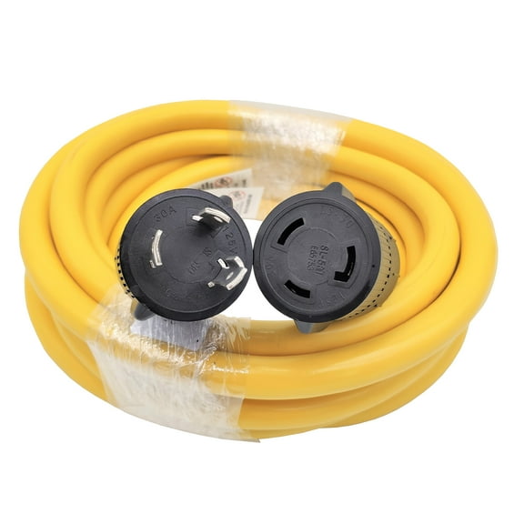 Parkworld 62114 NEMA L5-30 Extension Cord, Locking 3-Prong, 30 AMP, 125 Volts, 3750 Watts (25FT)