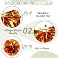 thumbnail image 3 of Uxcell 2 Pcs Pompones de Animación Metálicos de 12" con Anillos de Mango para Baile Rojo Dorado, 3 of 6