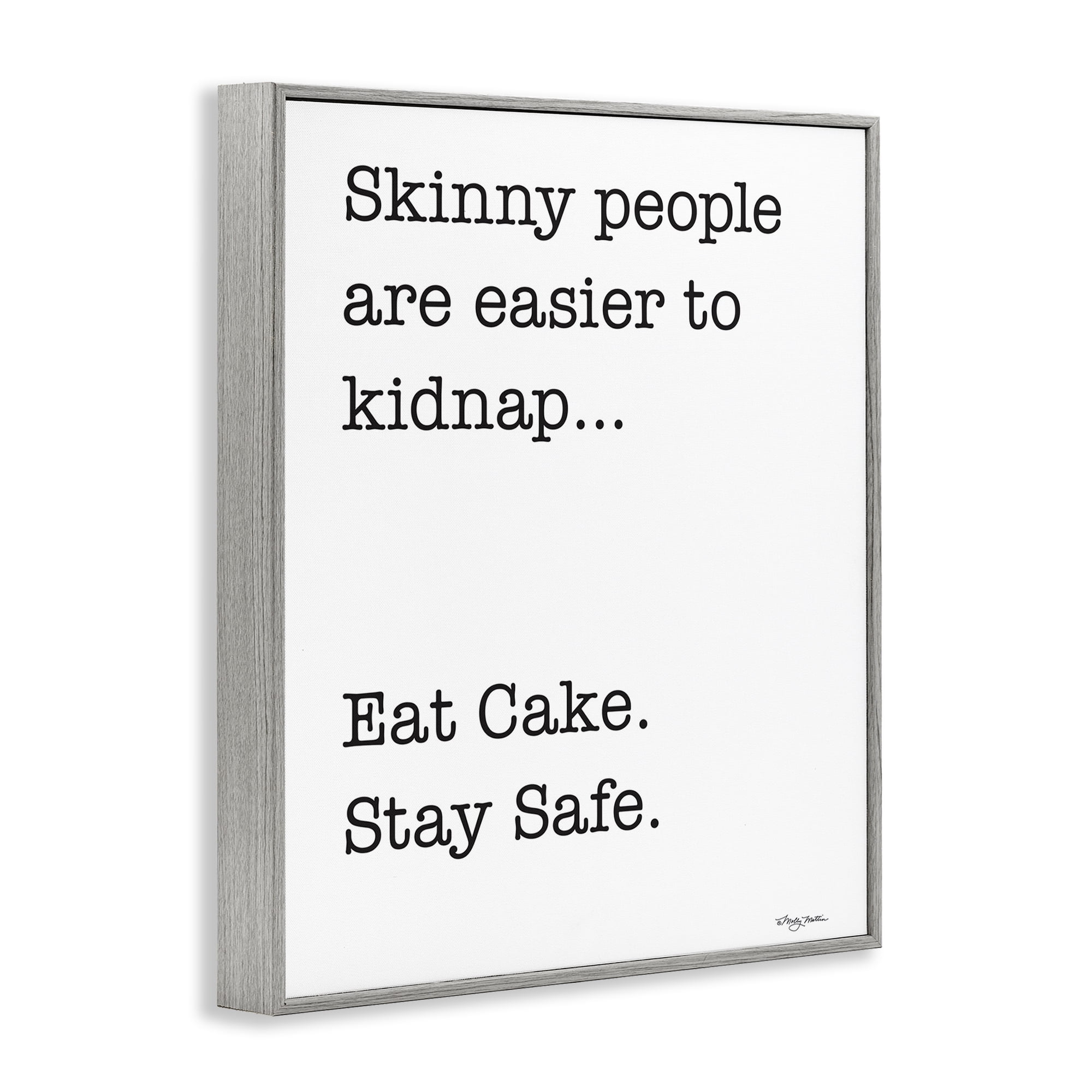 Stupell Industries Eat Cake Stay Safe Novelty Painting Gray Framed Art Print Wall Art, 16 x 20