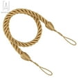 thumbnail image 3 of Gustavedesign 2Pcs Curtain Tieback Rope 27" Nylon Cord Curtain Tie Backs Holdbacks with 2 Metal Screw Hooks, Gold, 3 of 9