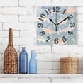 thumbnail image 3 of Fish Stars Leaves Wall Clock Square Silent Non Ticking Battery Operated Clock for Home Bathroom Kitchen Bedroom Living Room, 3 of 8