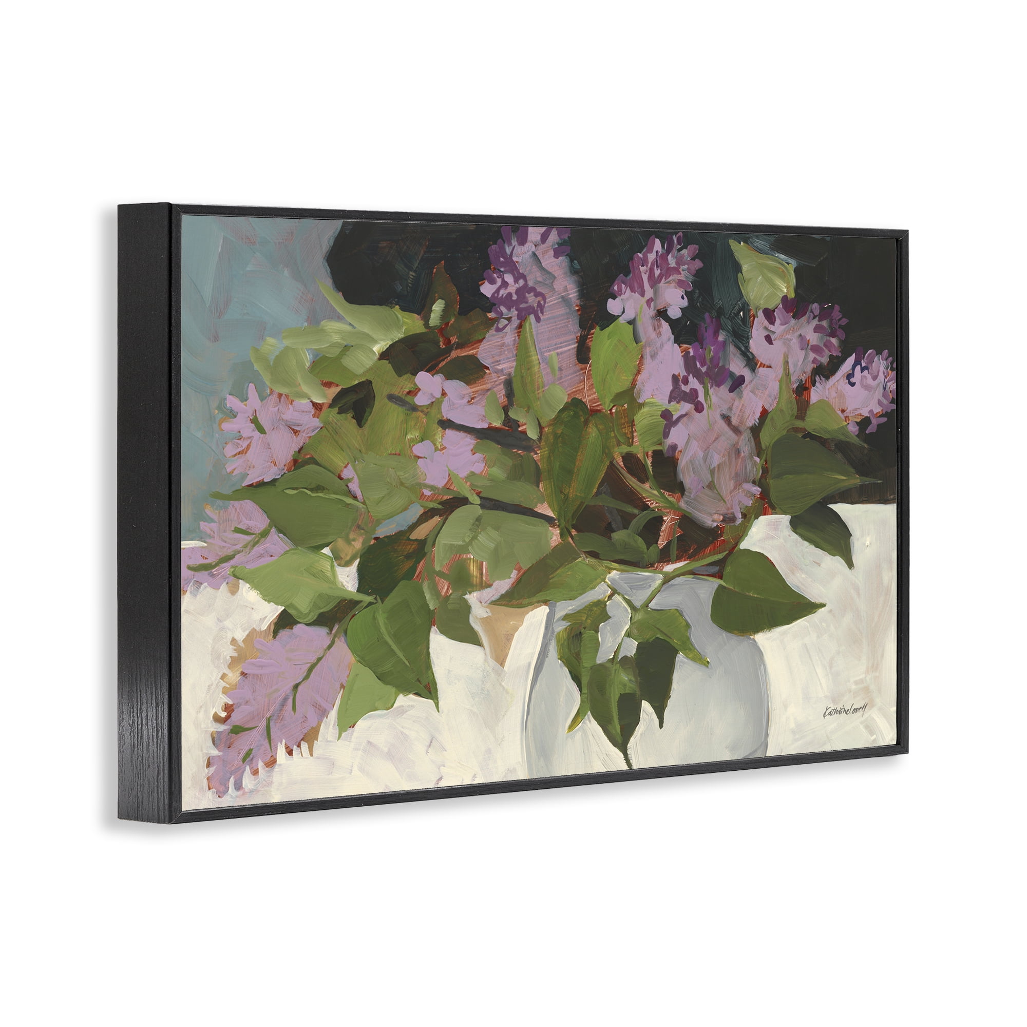 Stupell Industries June Lilacs Bouquet Black Framed Giclee Art, design by Katherine Lovell