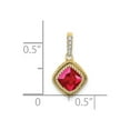 thumbnail image 2 of 2/5 Carat (Ctw) Natural Ruby Pendant Necklace in 14K Yellow Gold with Diamonds and Chain for Women, 2 of 5