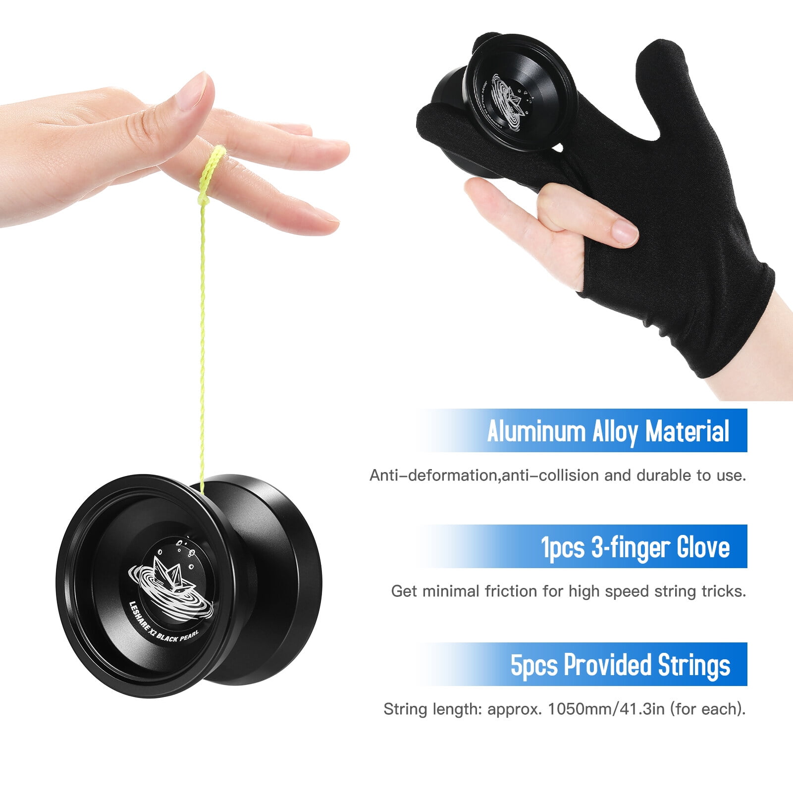 LESHARE LESHARE X2 Pro Competition Yoyo - Black & Gold, Aluminum