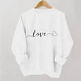 thumbnail image 2 of Womens White Love Sweatshirt - Valentine's Day Oversized Crewneck with Embroidered Heart, Soft Fleece Romantic Pullover Gift for Her & Cozy Wear,Size XS, 2 of 6