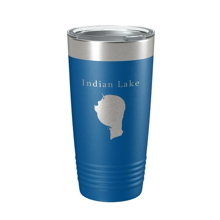 

Indian Lake Map Tumbler Travel Mug Insulated Laser Engraved Coffee Cup Silver Creek Township Michigan 20 oz Royal Blue
